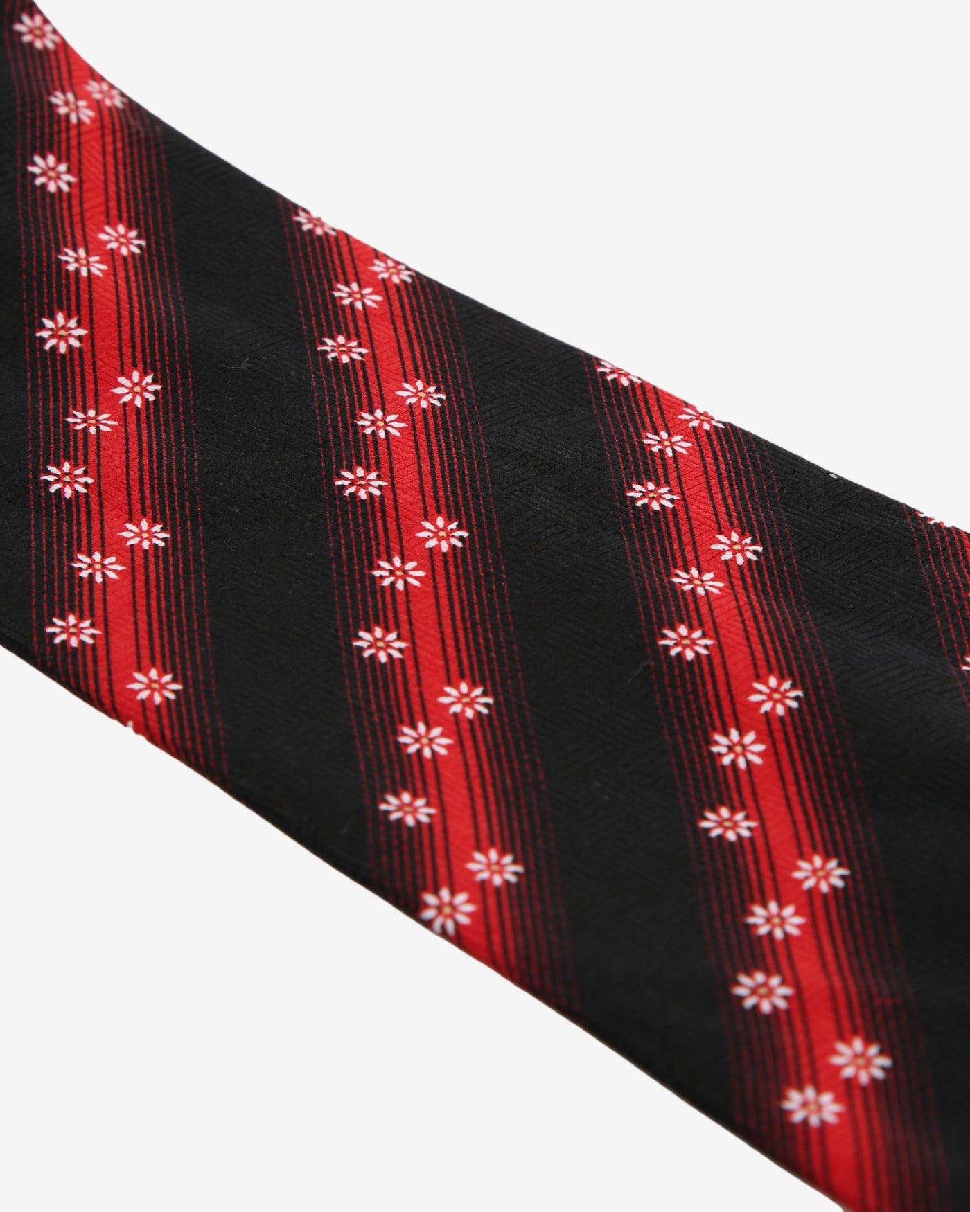 Vintage Yves Saint Laurent Black / Red Floral Tie