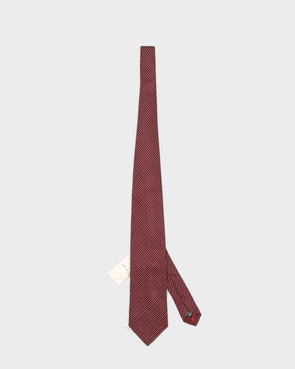 Vintage Men's Red Armani Tie with Tag