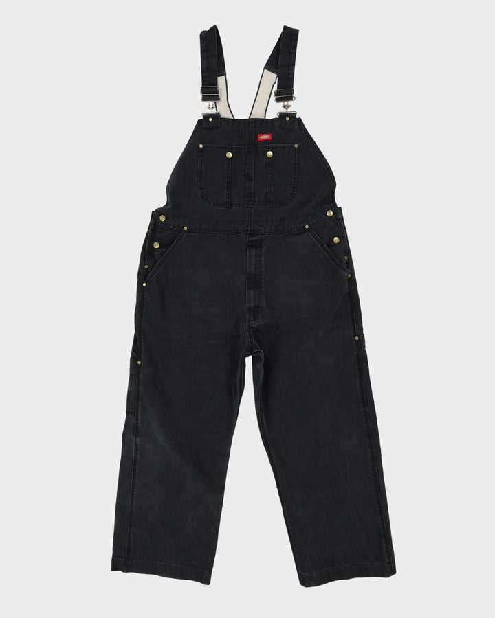 90s Dickies Black Long Fit Dungarees - W42 L34