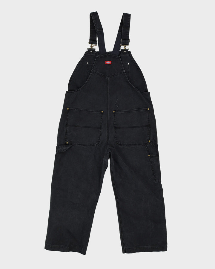 90s Dickies Black Long Fit Dungarees - W42 L34