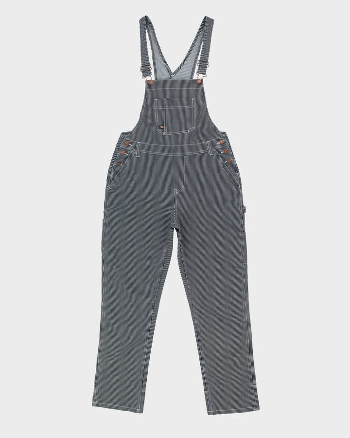 Dickies Navy / White Pinstripe Denim Dungarees - W34 L30