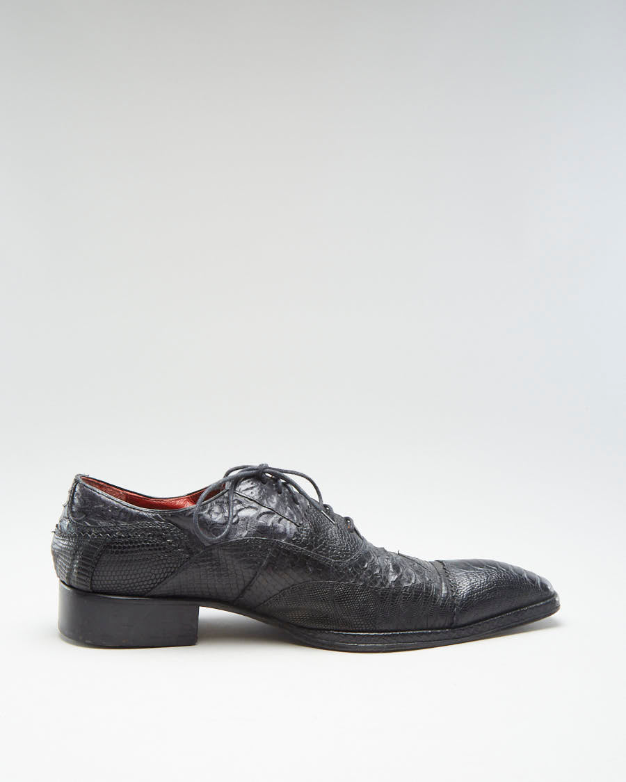 Jo Ghost Black Leather Formal Shoes - Mens UK 8