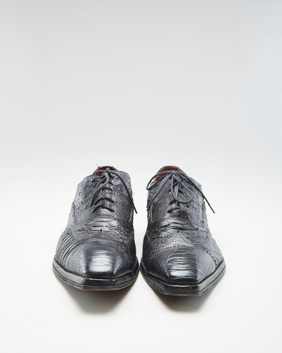 Jo Ghost Black Leather Formal Shoes - Mens UK 8