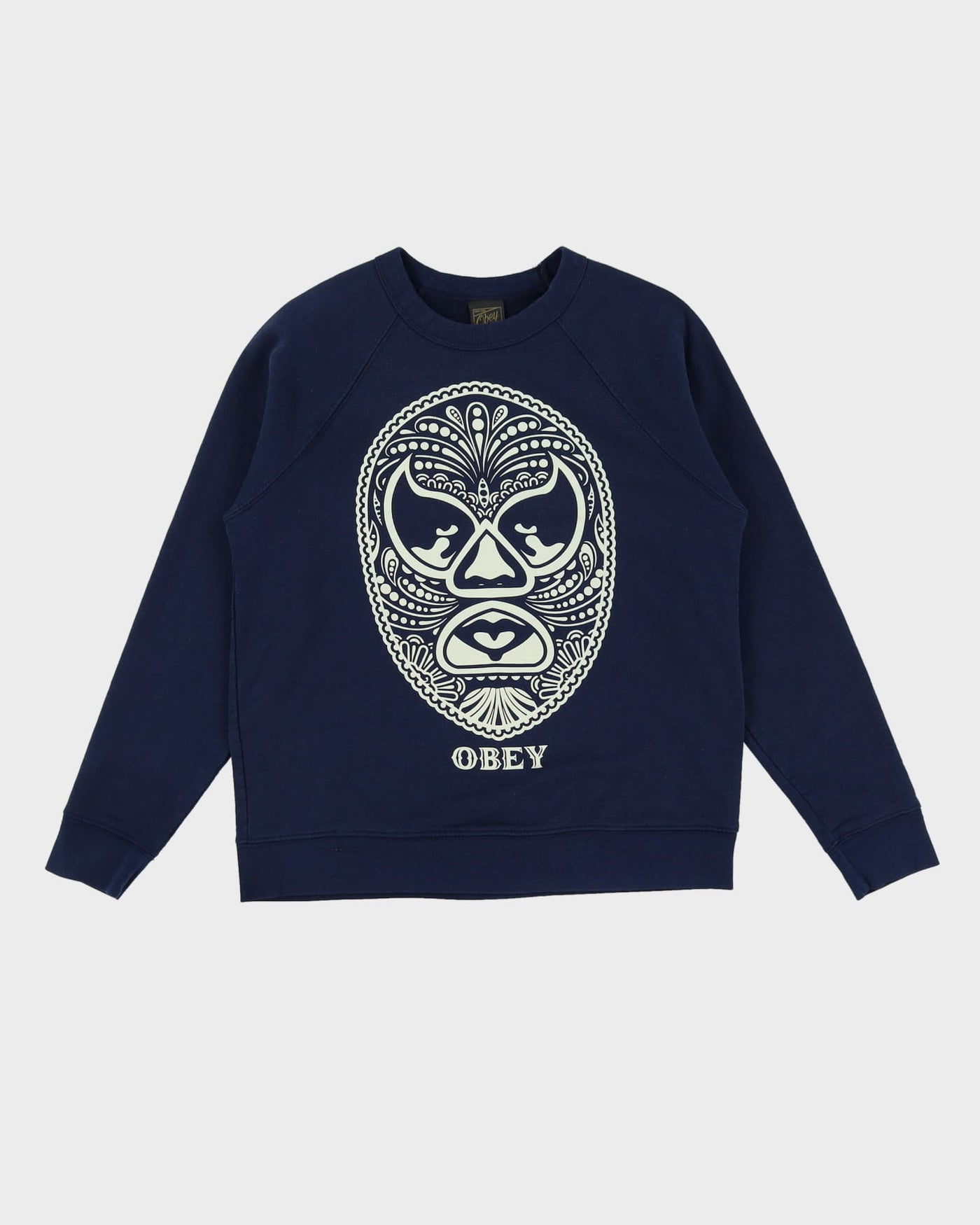 00s OBEY Luchador Navy Made In USA Sweatshirt - S