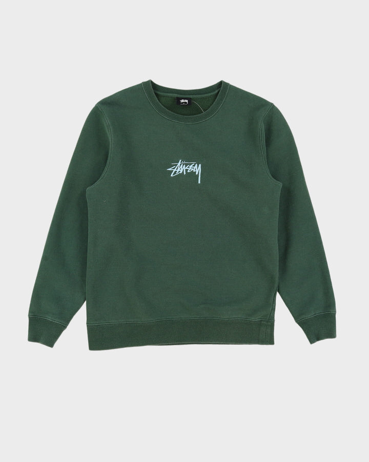 Stussy Green Embroidered Logo Sweatshirt - S