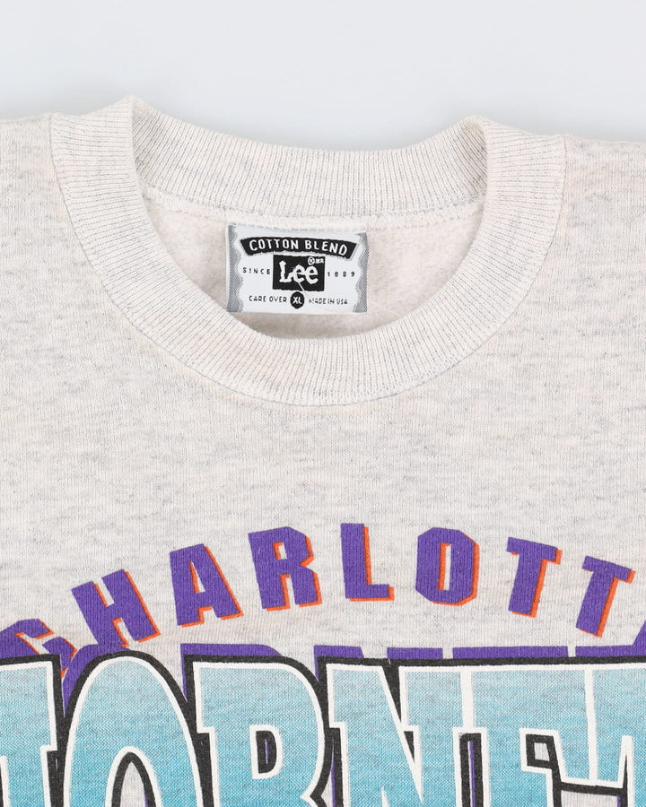 Vintage 90s Charlotte Hornets NBA Grey Sweatshirt - L / XL