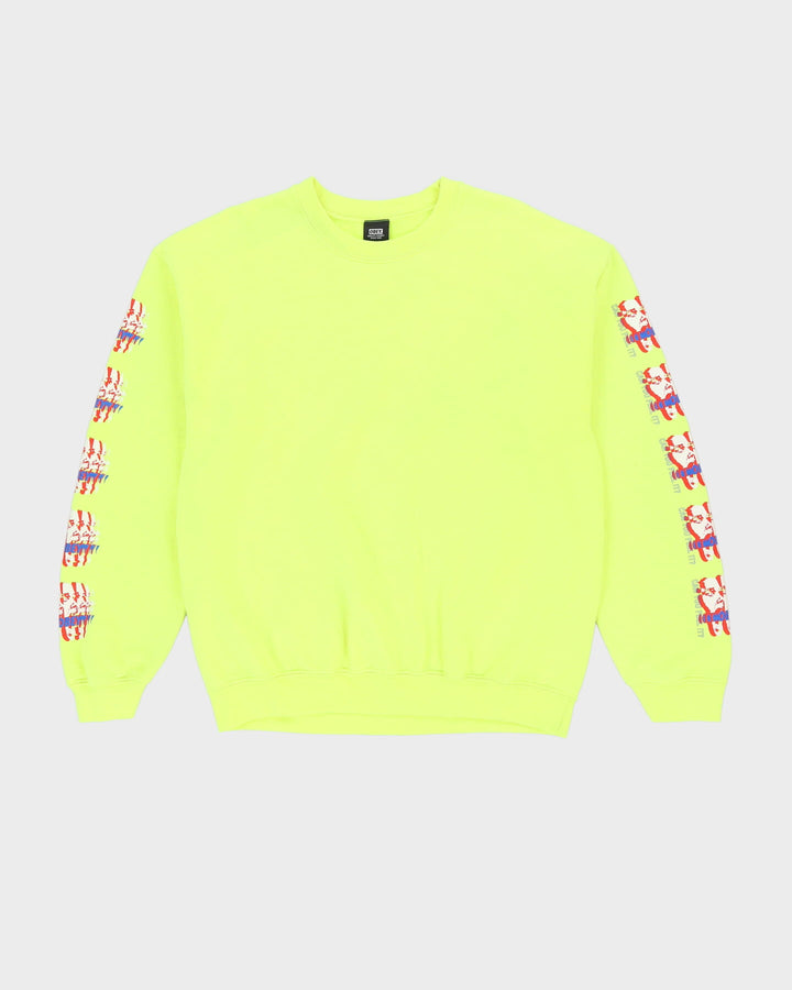 Obey Neon Green Graphic Sleeve Sweatshirt - L