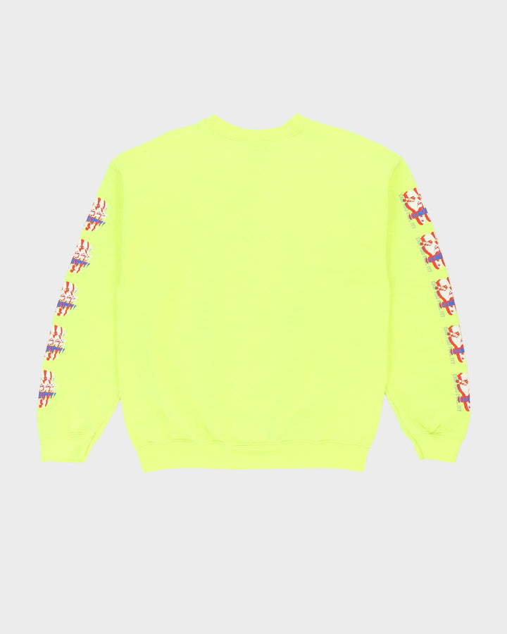 Obey Neon Green Graphic Sleeve Sweatshirt - L
