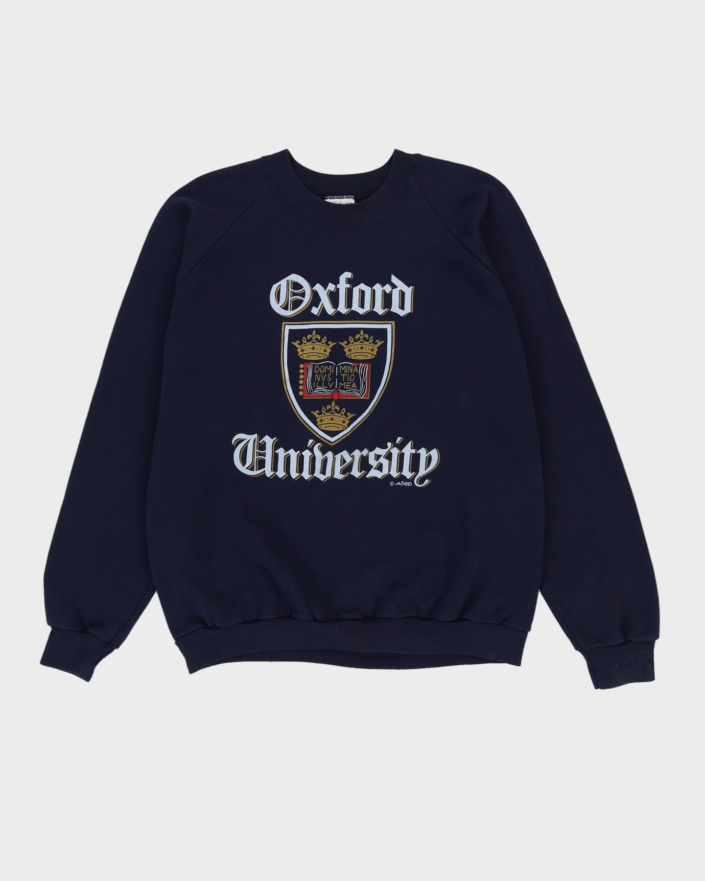 Vintage 90s Oxford Embroidered Sweater Grau L