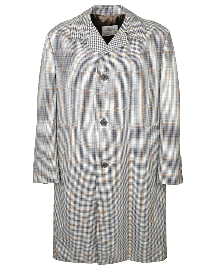 70s Aquascutum Check Overcoat - XL