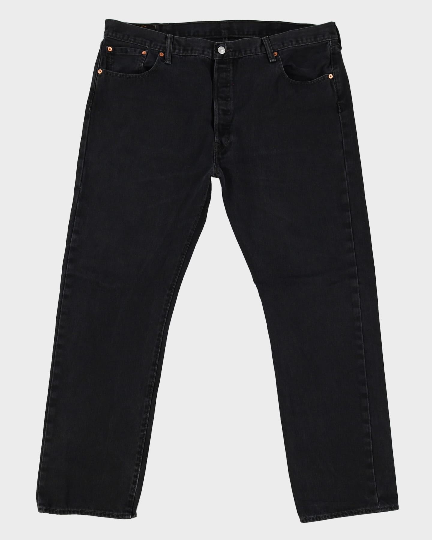 LEVI’S 501 RIGID W42 L32 Levi's 501 Dark Wash Black Jeans - W42 L32 – Rokit