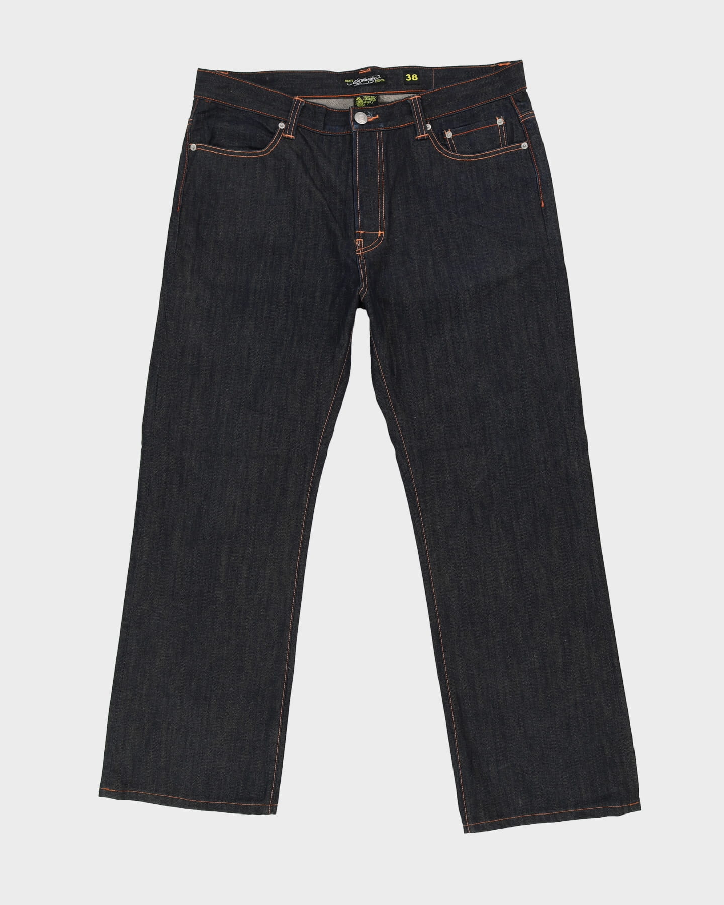 00s Y2K Ed Hardy Love Kills Slowly Dark Wash Blue Jeans W38 L32 Rokit