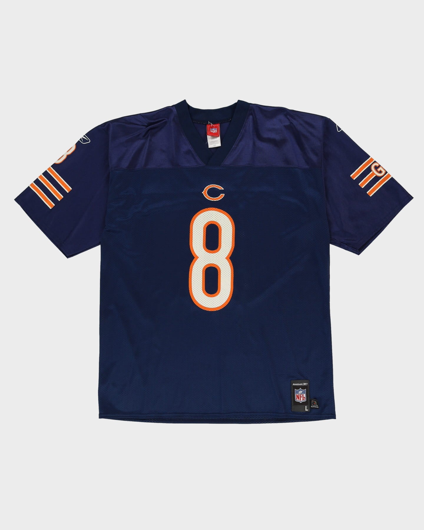 リーボック製　NFL シカゴ・ベアーズ　ユニフォーム [スペシャルセール！] Rex Grossman #8 Chicago Bears Navy / Orange Reebok NFL Jersey - L