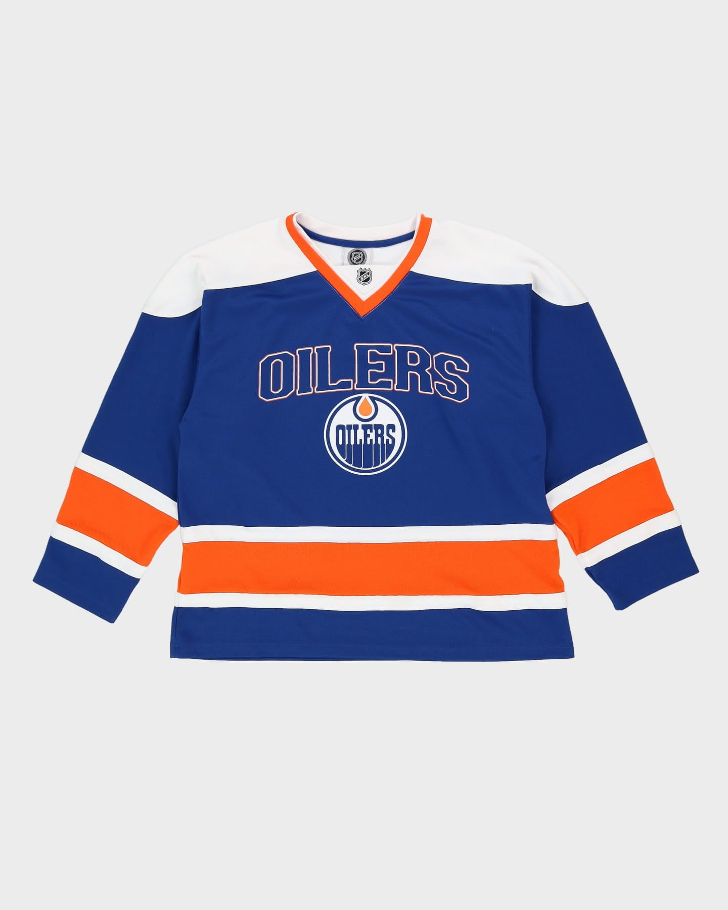 Edmonton Oilers NHL Blue Orange White Ice Hockey Jersey M