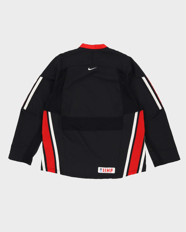 00s Nike Canada National Team Black Ice Hockey Jersey - L