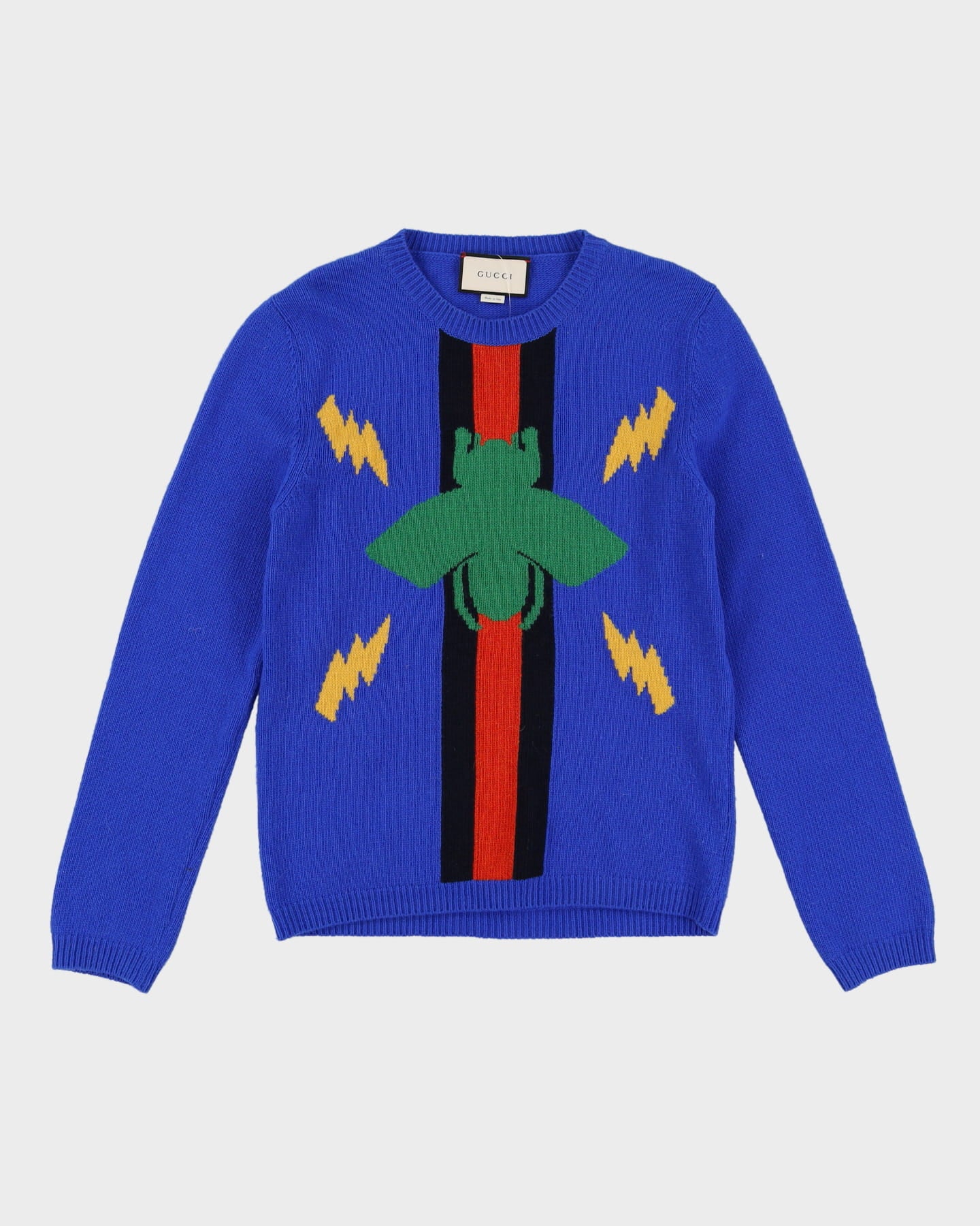 Gucci Bee Blue Long Sleeve Knitted Jumper - S – Rokit