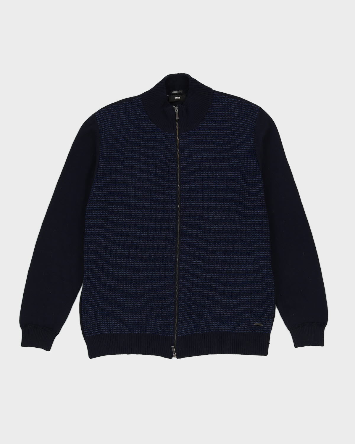 Hugo Boss Blue Knitted Cardigan L