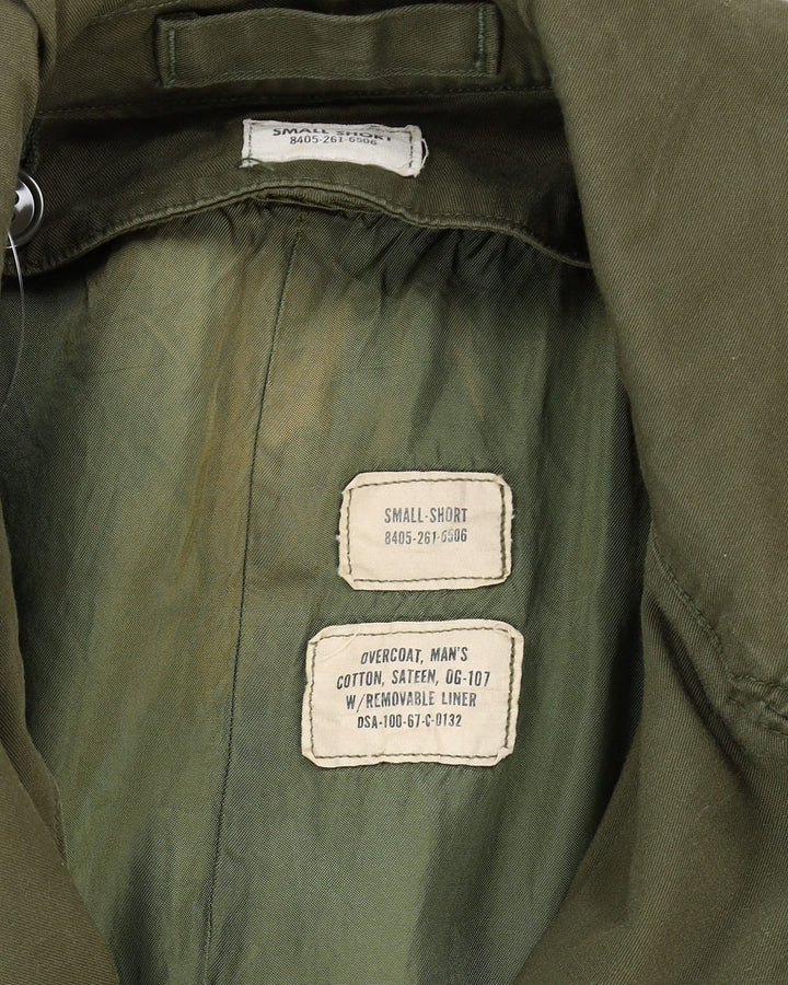 Vintage 1960s US Army Field Overcoat - Small