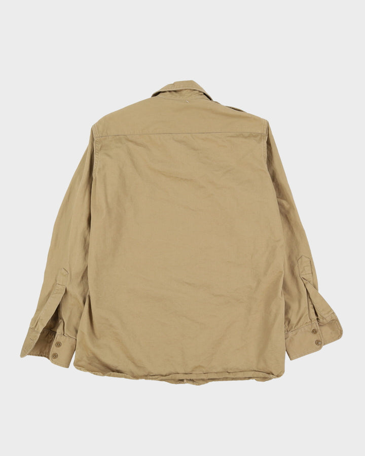 40s Vintage US Army Khaki Cotton Class B Dress Shirt - Medium