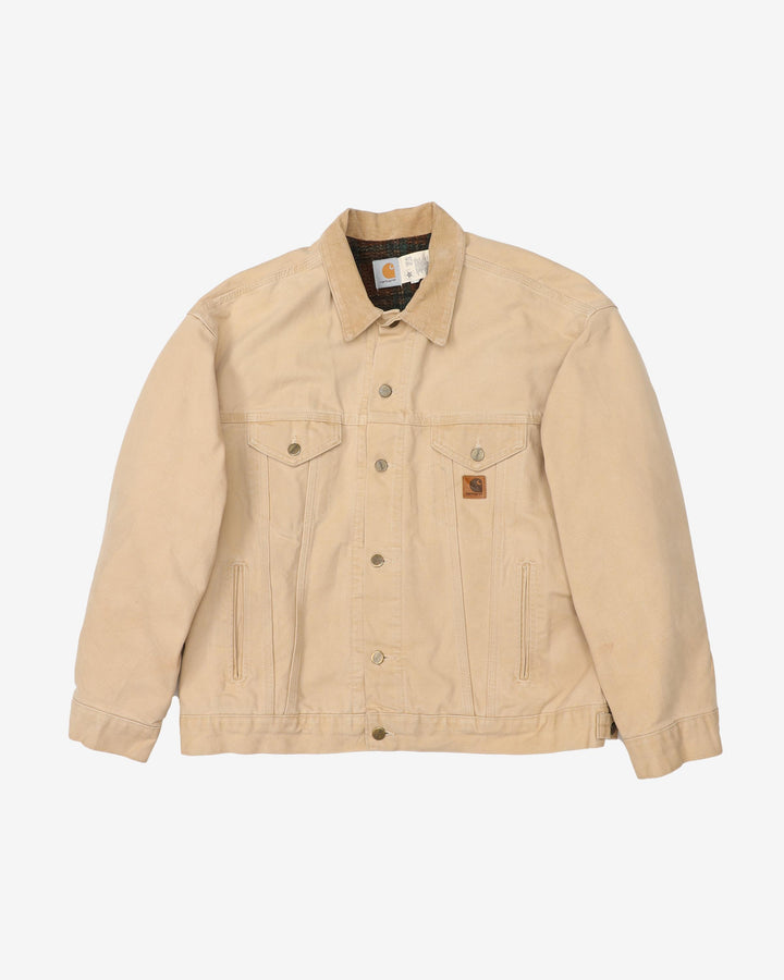 Vintage 90s Beige / Neutral Tone Carhartt Blanket Lined Workwear Jacket - XL