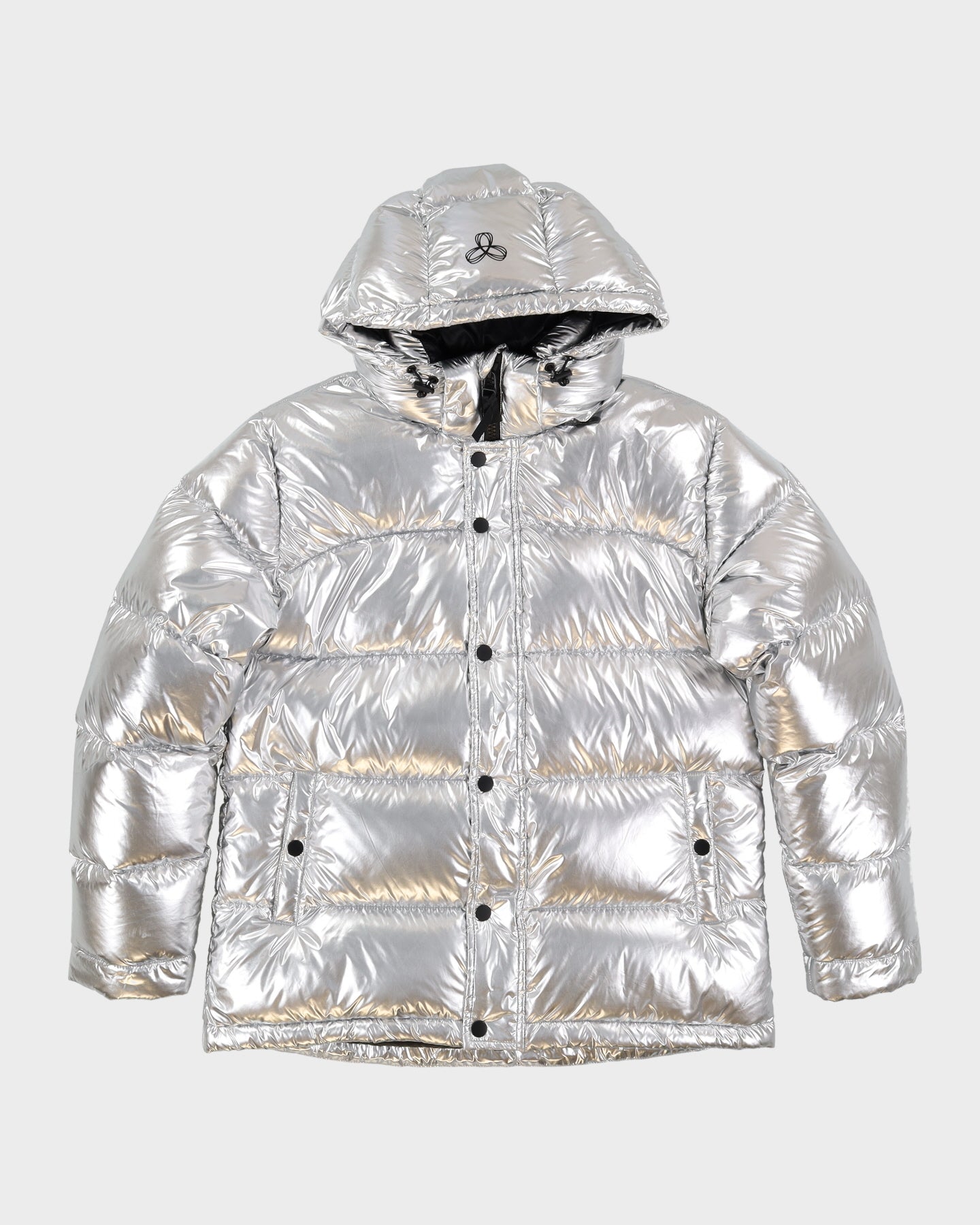 Aritzia TNA The Super Puff Shiny Silver Puffer Jacket S