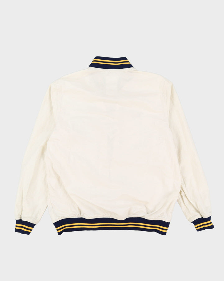 00s Stussy Squadron Screwballs White Bomber Jacket - XL