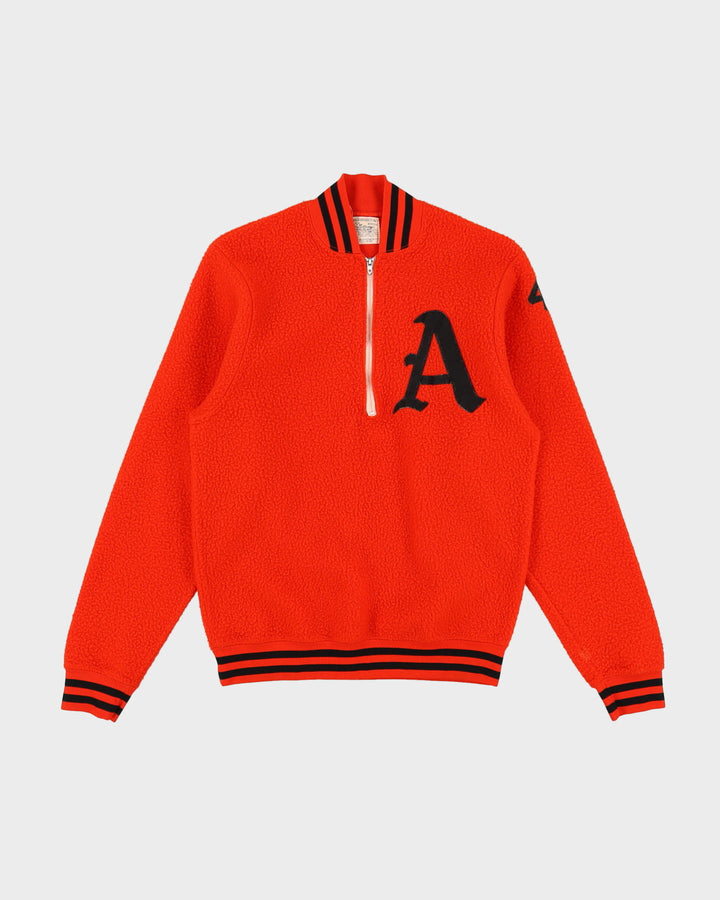 Vintage 70s Champion Orange Fleece Style Half-Zip Pullover Jacket - S / M