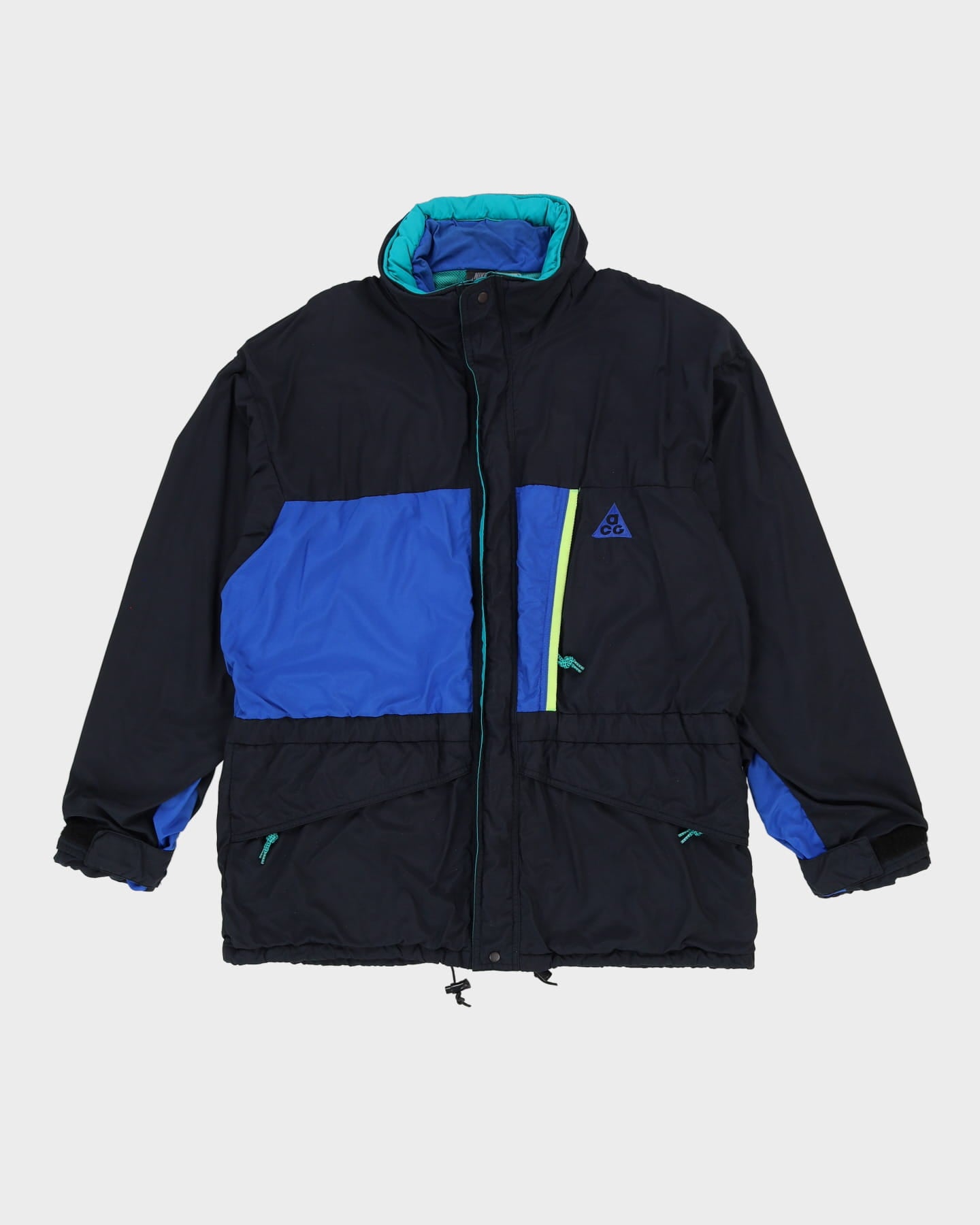 Vintage 90'er Nike acg sort/blå jakke med fuld - xl – Rokit