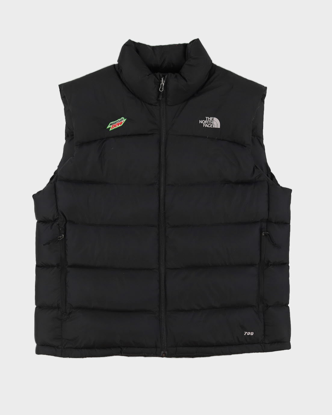 00s The North Face 700 Mountain Dew Black Puffer Gilet - XL