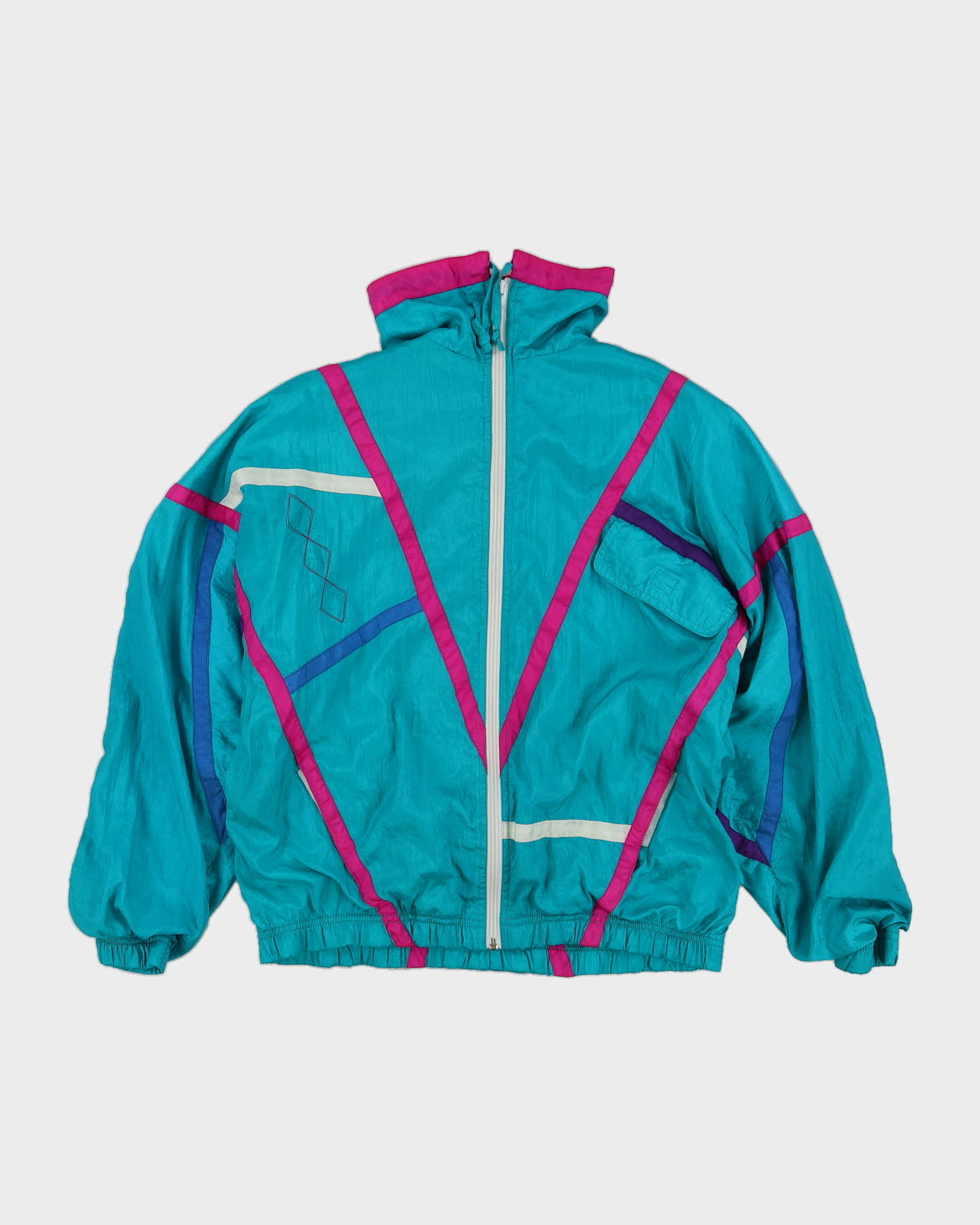Vintage 80s Nuage Sport Blue Track Jacket M