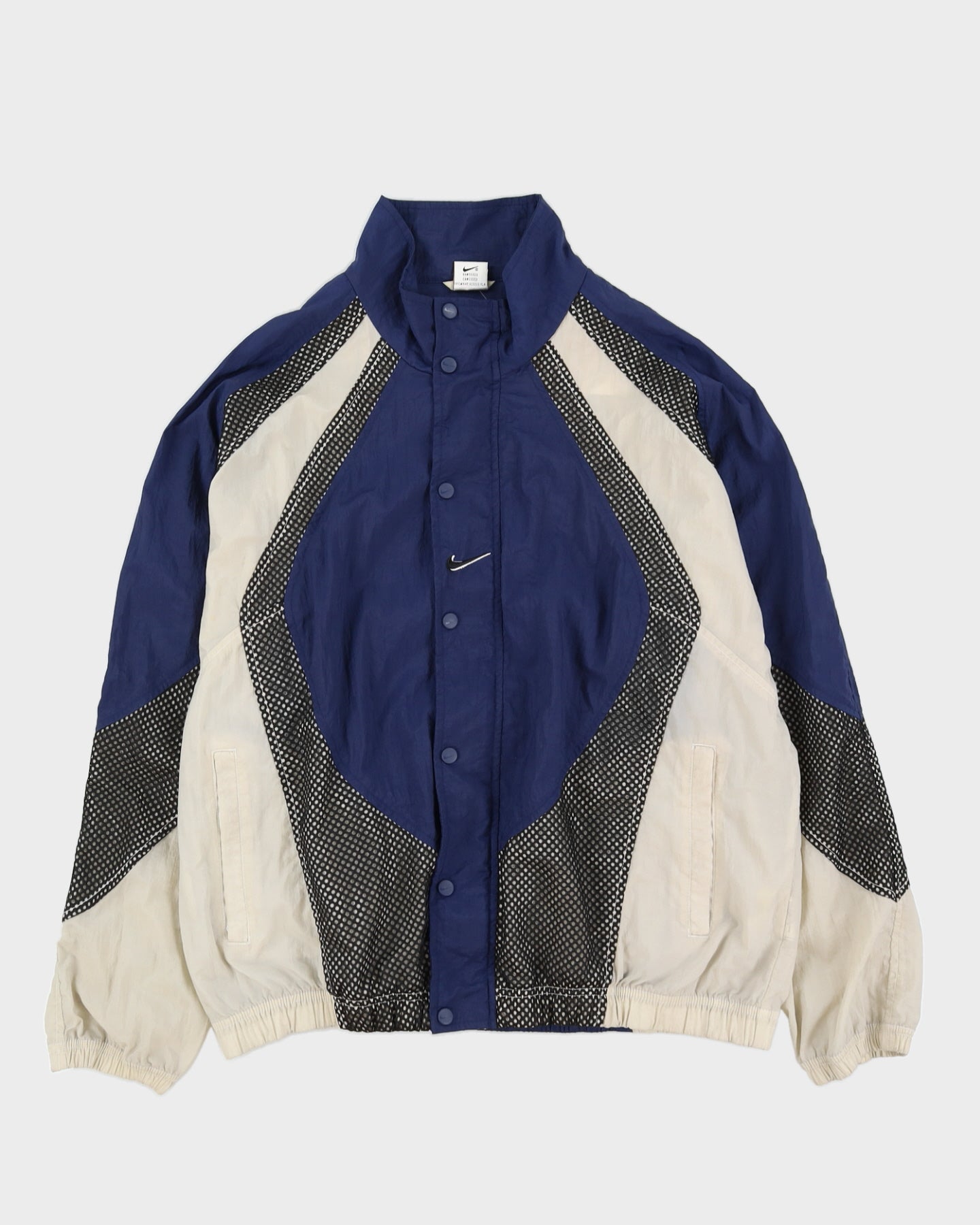 Vintage 90s Nike Blue Track Jacket With Embroidery On The Back 