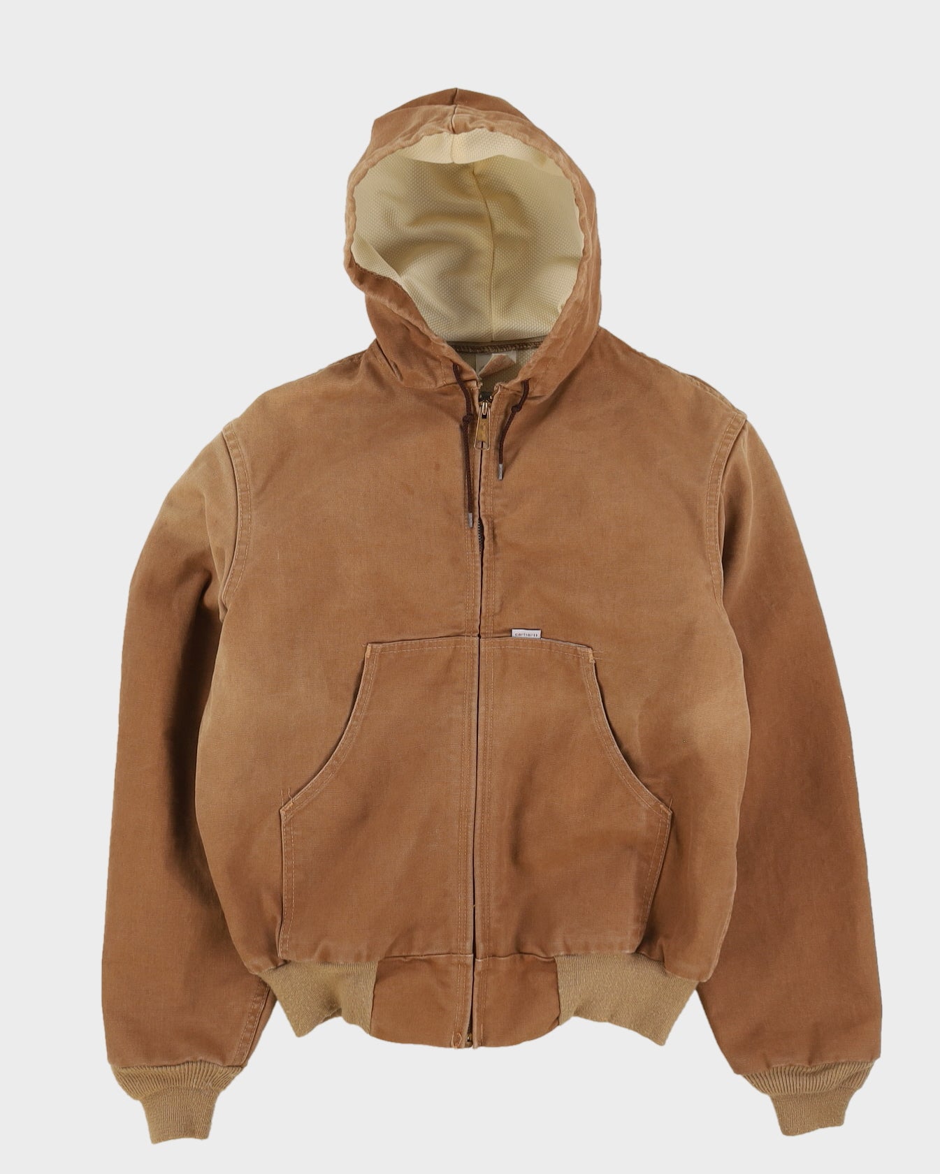 80s Carhartt トラディショナルジャケット IDEAL zip Vintage 80s Carhartt 1989 Beige Workwear Jacket - M – Rokit