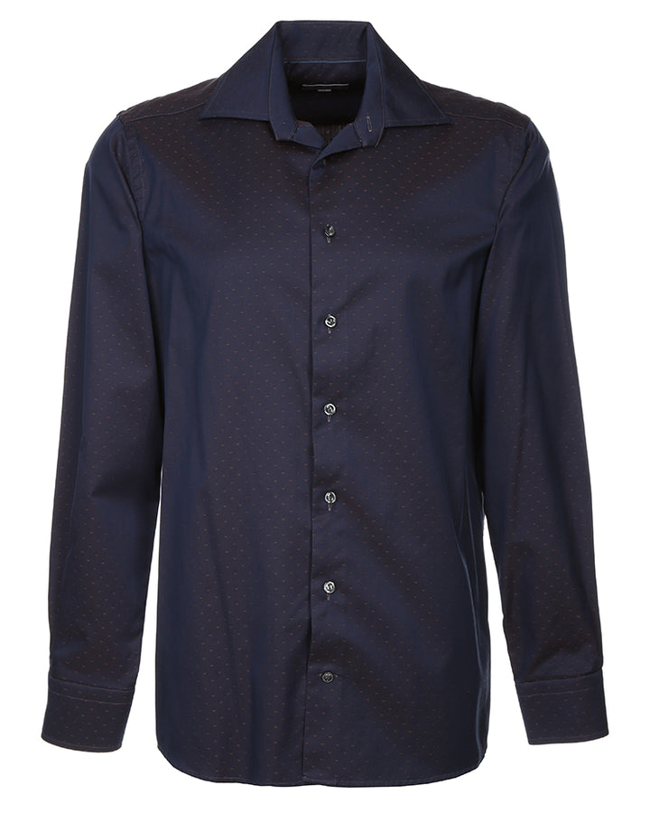 Eton Patterned Cotton Tailored Shirt - M