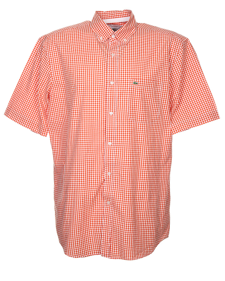 Lacoste gingham check short sleeve shirt - XXL