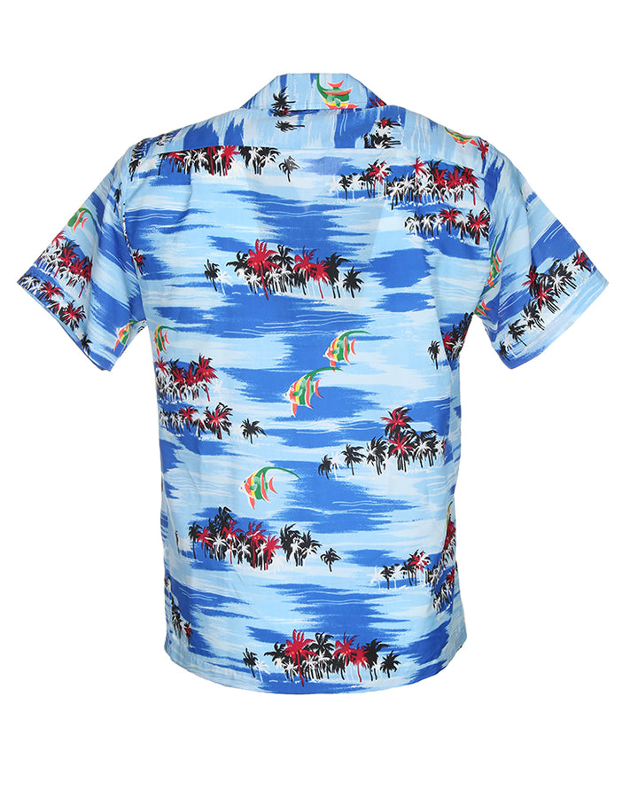 Vintage 70s Kai Nani beach scene Hawaiian shirt - L