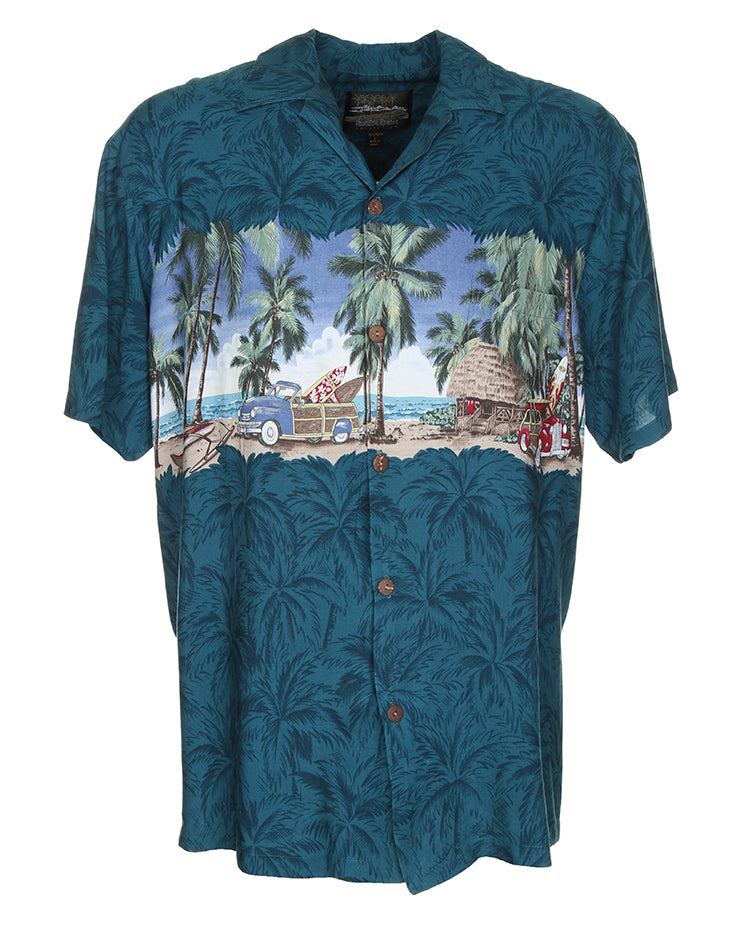 Vintage Hawaiian Reserve beach scene Hawaiian shirt - XXXL
