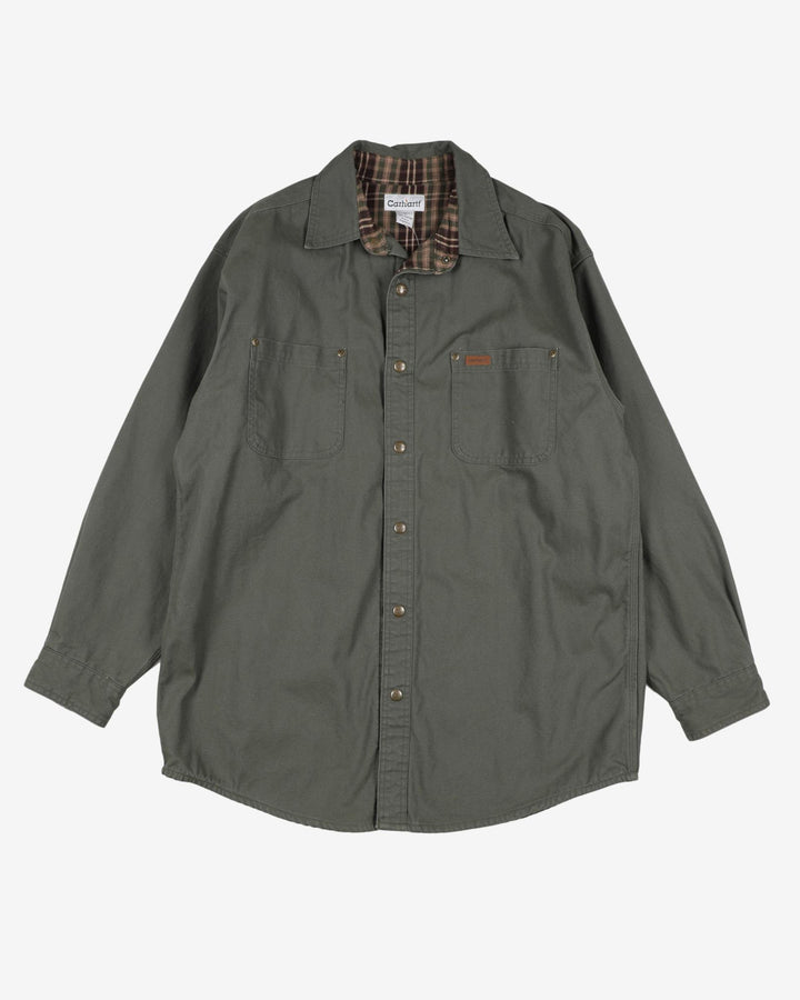 Carhartt green cotton over-shirt - L
