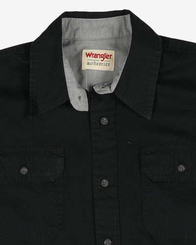Wrangler Authentics Black Short-Sleeve Work Shirt - M