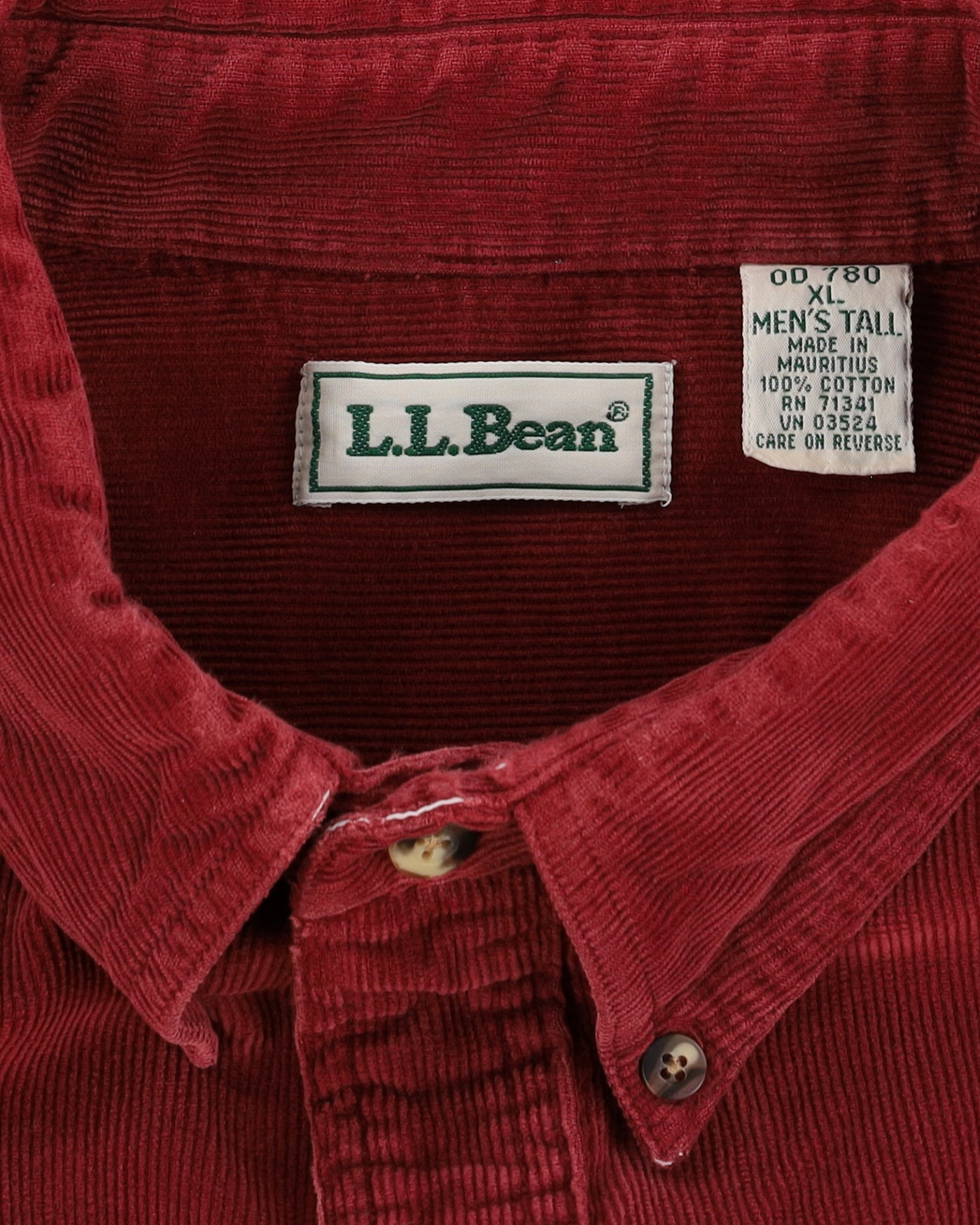 L.L. Bean Maroon Cord Shirt - XXXL