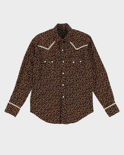 Vintage Patterned Western Style Shirt - M