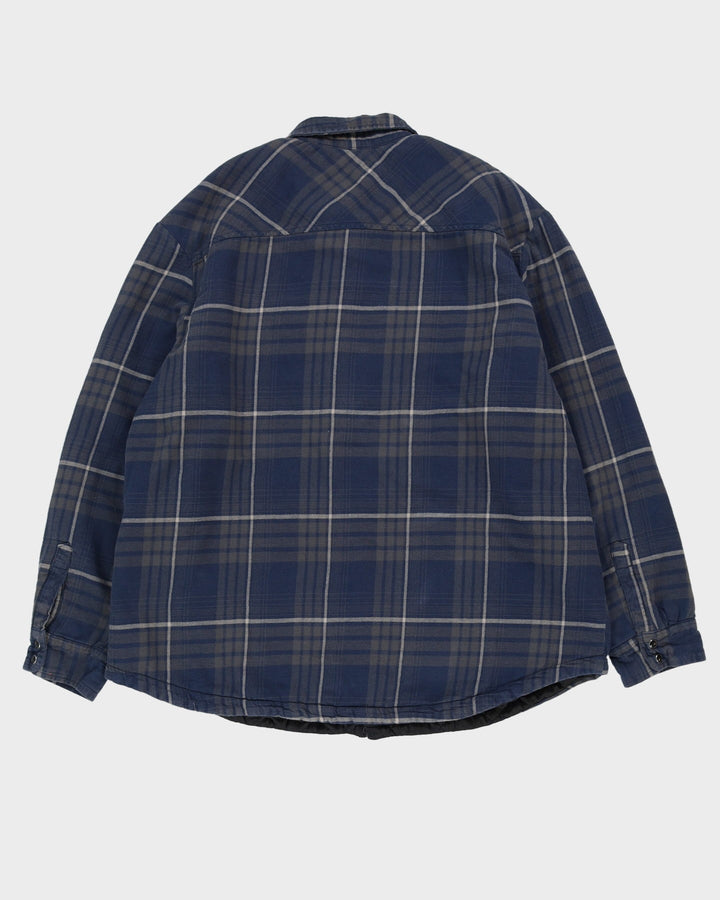 Dickies Grey And Blue Checked Flannel Padded Work Shirt - XXXL