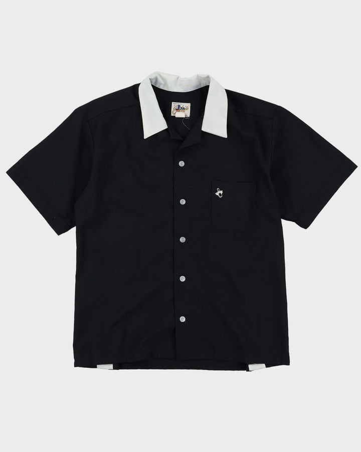 90s Eddy's Black Button Up Bowling Shirt - L