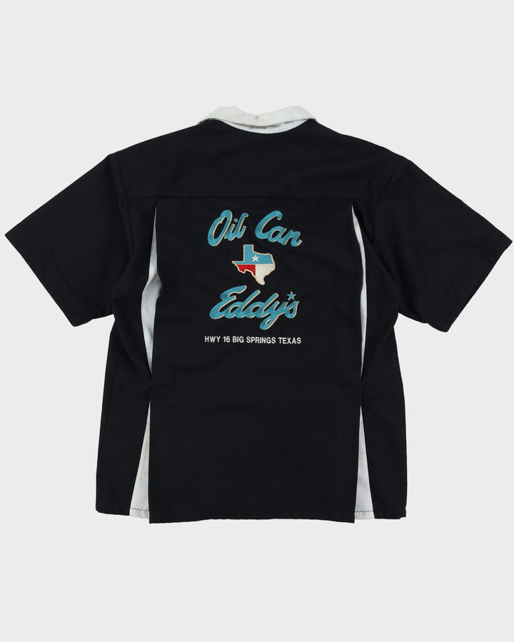 90s Eddy's Black Button Up Bowling Shirt - L