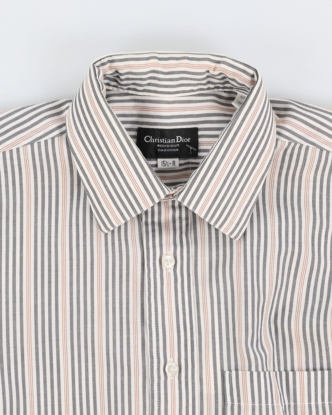 00s Christian Dior Grey / White Striped Long Sleeve Button Up Shirt - L