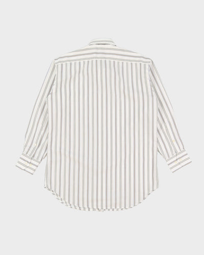 00s Christian Dior Grey / White Striped Long Sleeve Button Up Shirt - S / M