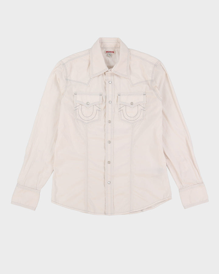 00s Y2K True Religion White Long Sleeve Shirt - M