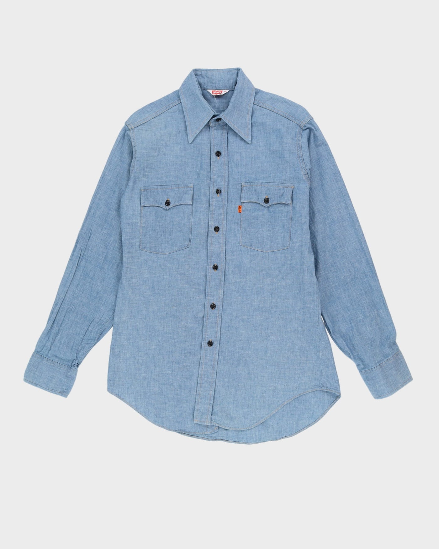 Vintage 80s Levi's Blue Lightweight Denim Shirt - M
