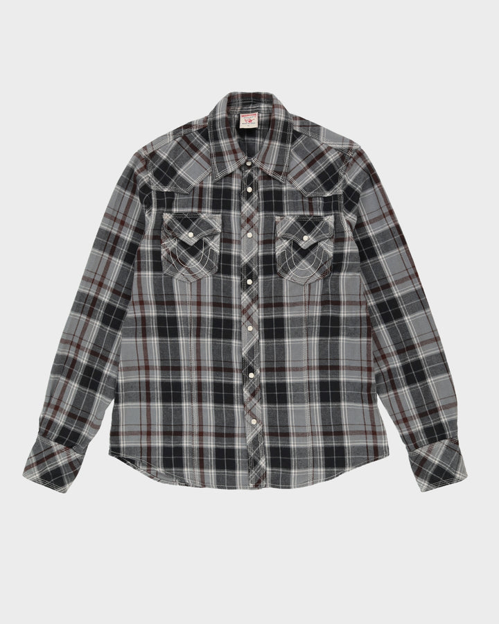 True Religion Grey Checked Flannel Shirt - XL