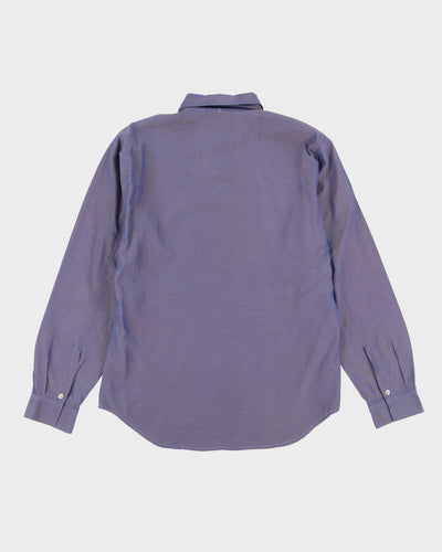 Vintage 90s Ted Baker Blue Long Sleeved Shirt - M