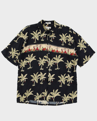 Black Floral Hawaiian Shirt - XXL